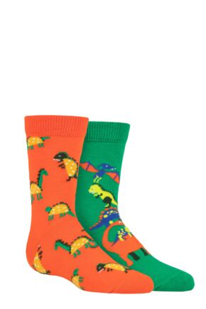 Kids 2 Pair Happy Socks Dinos Socks