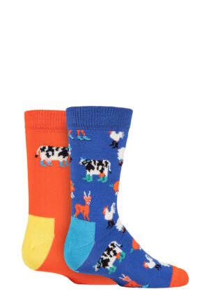 Kids 2 Pair Happy Socks Farmlife Socks