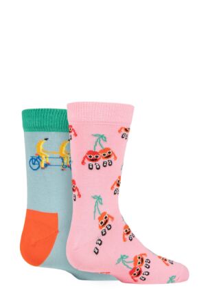 Kids 2 Pair Happy Socks Fruit Mates Socks