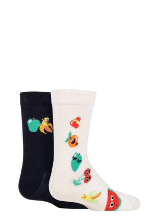 Kids 2 Pair Happy Socks Fruit Mix Socks