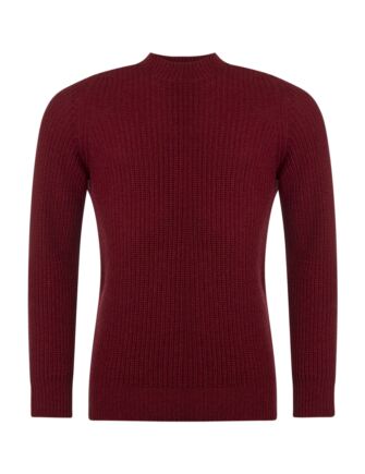 Mens Great & British Knitwear 100% Lambswool Fisherman Rib Crew Neck Jumper