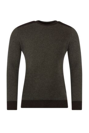Mens Great & British Knitwear 100% Lambswool Birdseye Crew Neck Jumper