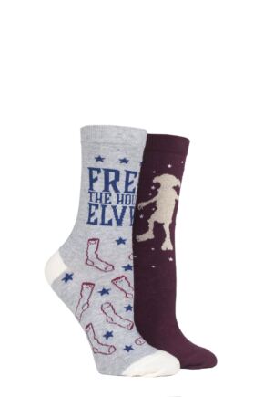 Ladies SOCKSHOP 2 Pair Harry Potter Dobby is a Free Elf Cotton Socks