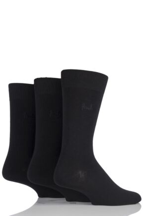 Mens 3 Pair Pringle Endrick Plain Trouser Socks Black