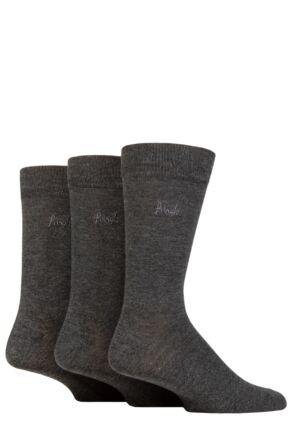 Mens 3 Pair Pringle Plain Modal Socks Charcoal UK 7-11