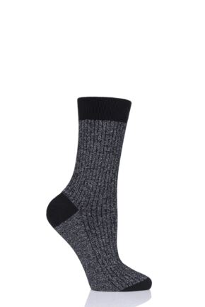 Ladies 1 Pair Pantherella Larissa Sparkle Ribbed Cotton Cashmere Socks