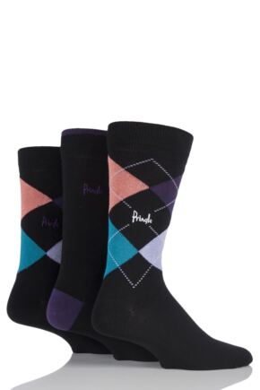 PRINGLE NEW WAVERLEY ARGYLE PATTERNED & PLAIN SOCKS