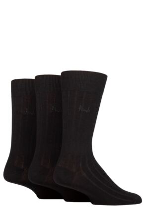 Mens 3 Pair Pringle Ribbed Bamboo Socks