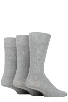 Mens 3 Pair Pringle Gentle Grip Bamboo Socks Charcoal 7-11 Mens