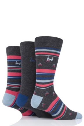 3 Pair Dustin Striped Bamboo Socks Men's - Pringle