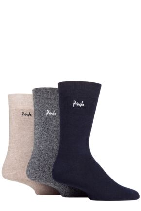 Mens 3 Pair Pringle Bamboo Cushioned Leisure Socks