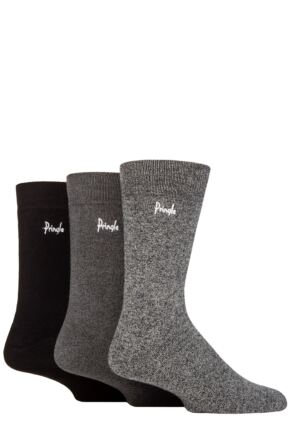 Mens 3 Pair Pringle Bamboo Cushioned Leisure Socks