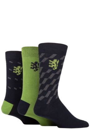 Mens 3 Pair Pringle Patterned Cotton Socks