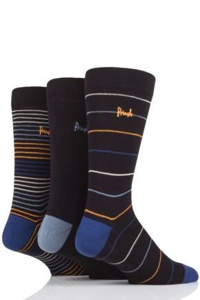 Mens 3 Pair Pringle Finn Stripes Cotton Socks