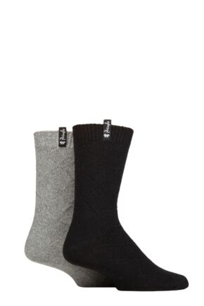 Mens 2 Pair Pringle Recycled Wool Boot Socks