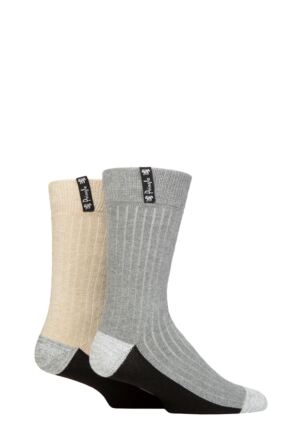 Mens 2 Pair Pringle Recycled Cotton Boot Socks