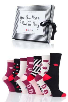 Ladies 7 Pair Lulu Guinness Gift Boxed 7 Days of Lulu Socks