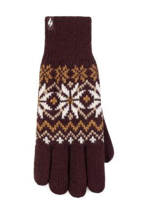 Ladies 1 Pack SOCKSHOP Heat Holders Avens Patterned Gloves