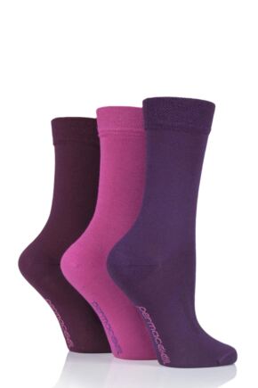 Mens and Ladies 3 Pair SOCKSHOP PermaCool Evaporation Cooling Socks Pink / Purple 6-8.5 Unisex