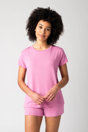 Ladies 1 Pack Lazy Panda Bamboo Loungewear Selection T-Shirt Pink T-Shirt 16 Ladies