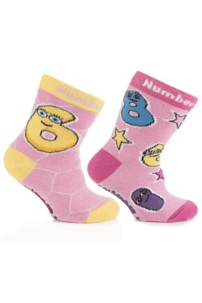 GIRLS 2 PAIR NUMBERJACKS SOCKS