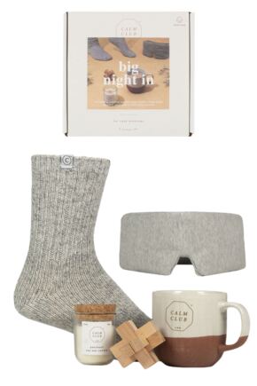 Luckies of London Big Night In Box Candle, Sleep Mask, Mug and Wool Socks