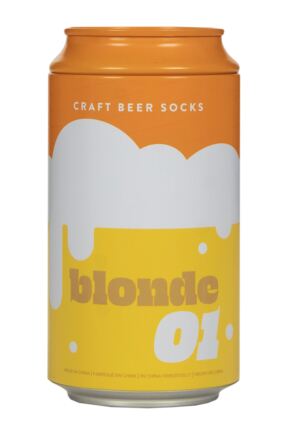 Luckies of London 1 Pair Craft Beer Can Gift Box Cotton Socks Blonde 7-11 UK