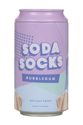 Luckies of London 1 Pair Soda Can Gift Box Cotton Socks Bubblegum 4-7 UK