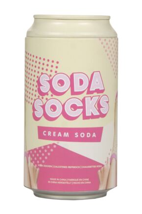 Luckies of London 1 Pair Soda Can Gift Box Cotton Socks Cream Soda 4-7 UK