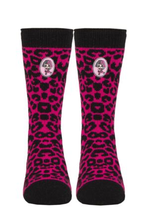 Kids 1 Pair SOCKSHOP Heat Holders L.O.L. Surprise! 1.6 TOG Lite Thermal Socks Black / Pink 12Ãƒâ€šÃ‚Â½-3Ãƒâ€šÃ‚Â½