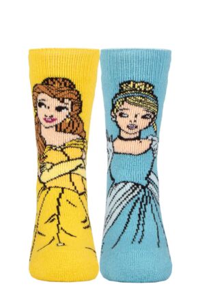 Kids 1 Pair SOCKSHOP Heat Holders Disney 1.6 TOG Lite Beauty and the Beast and Cinderella Thermal Socks