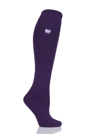 Ladies 1 Pair Heat Holders 1.6 TOG Lite Knee High Socks Purple 4-8