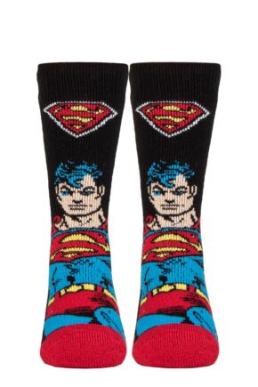 Mens 1 Pair SOCKSHOP Heat Holders DC 1.6 TOG Lite Superman Thermal Socks