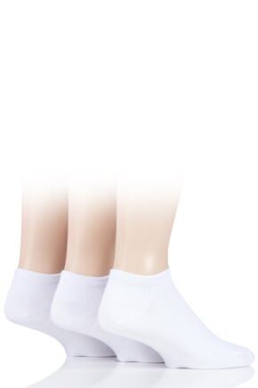 Mens 3 Pair Pringle Black Label Bamboo Trainer Socks White 7-11 Mens