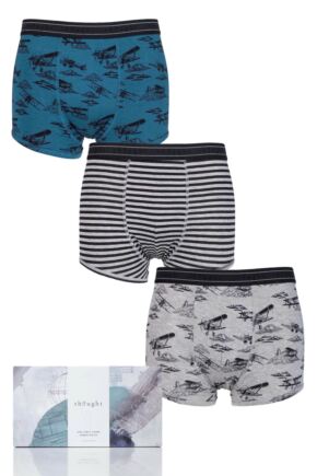 Mens 3 Pair Thought Wings Bamboo and Organic Cotton Briefs In Gift Box