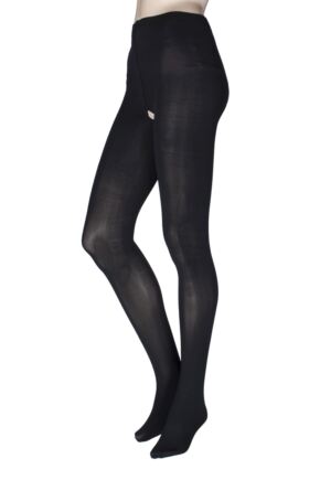 Ladies 1 Pair Miss Naughty 100 Denier Crotchless Tights - Up to XXXL
