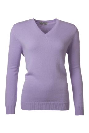 Ladies Great & British Knitwear 100% Lambswool Plain V Neck Jumper