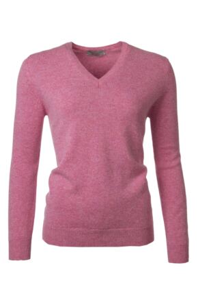 Ladies Great & British Knitwear 100% Lambswool Plain V Neck Jumper