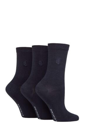 Ladies 3 Pair Pringle Black Label Plain Bamboo Socks