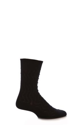 Mens 1 Pair SOCKSHOP Zig Zag Rib Mercerised Cotton Socks