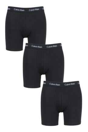 Mens 3 Pack Calvin Klein Cotton Stretch Longer Leg Boxer Brief Shorts