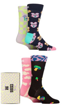 Happy Socks 4 Pair Happy in Wonderland Pop Up Gift Boxed Socks