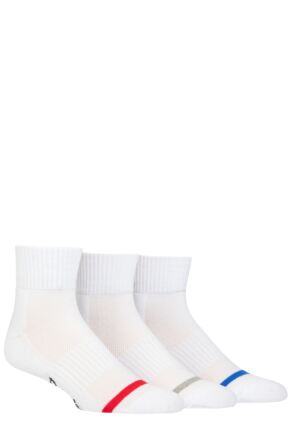 Mens 3 Pair Pringle Half Cushioned Cotton Quarter Sports Socks