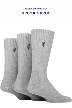 Mens 3 Pair Pringle Bamboo Cushioned Sports Socks Exclusive To SOCKSHOP Grey Bamboo 7-11 Mens