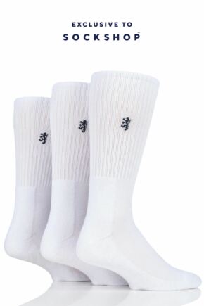 Mens 3 Pair Pringle Bamboo Cushioned Sports Socks Exclusive To SOCKSHOP White Bamboo 12-14 Mens