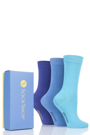 Ladies 3 Pair SockShop Bamboo Bright Gift Boxed Socks