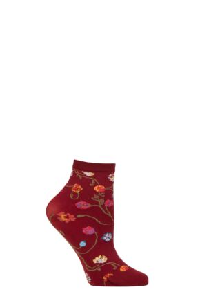 Ladies 1 Pair Trasparenze Platino Floral Patterned Socks