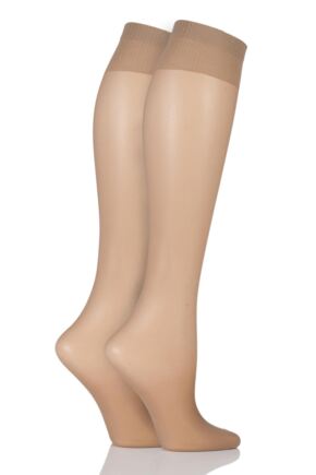 Ladies 2 Pair Pretty Polly Everyday Silver Fresh Support Knee Highs