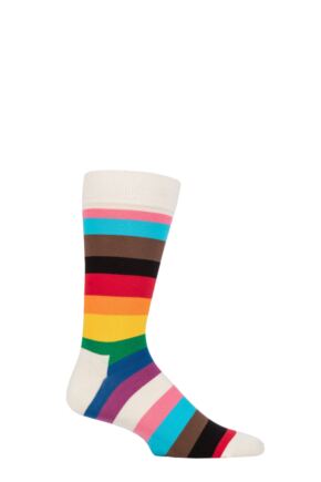 1 Pair Happy Socks Pride Stripe Socks