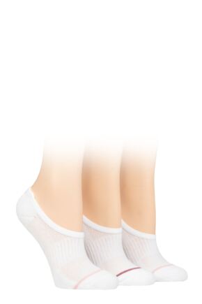 Ladies 3 Pair SOCKSHOP Wildfeet Cotton Sports Shoe Liner Socks White 4-8